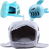 Pet Sleeping Bed With Removable Cushion Cartoon Shark