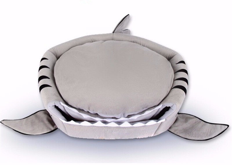 Pet Sleeping Bed With Removable Cushion Cartoon Shark