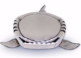 Pet Sleeping Bed With Removable Cushion Cartoon Shark